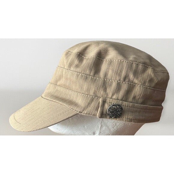 Betmar New York Military Style Hat Tan Flower Accents - Picture 5 of 8